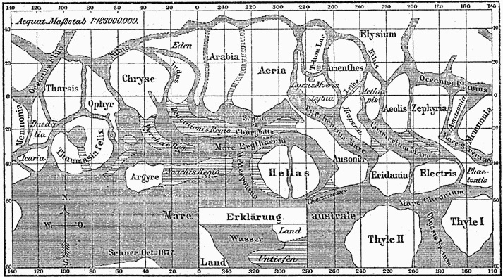 El planeta Marte y los «canales» de Schiaparelli